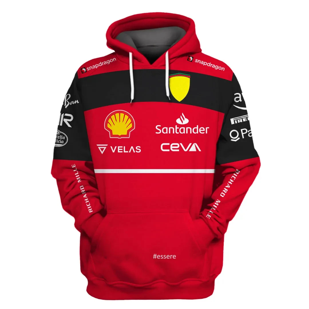 

Scuderia Ferrari 2022 Champions Hoodie Carlos Sainz Formula One Hoodie Racing Suit F1 Hoodie Moto Motocross Jersey