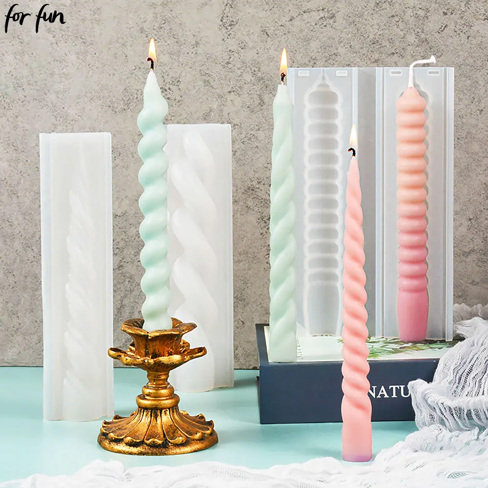 For fun DIY Long Strip Church Candle Mould Irregular Shape Candle Silicone Mold Candlelight Dinner Handmade Candle Making Mold