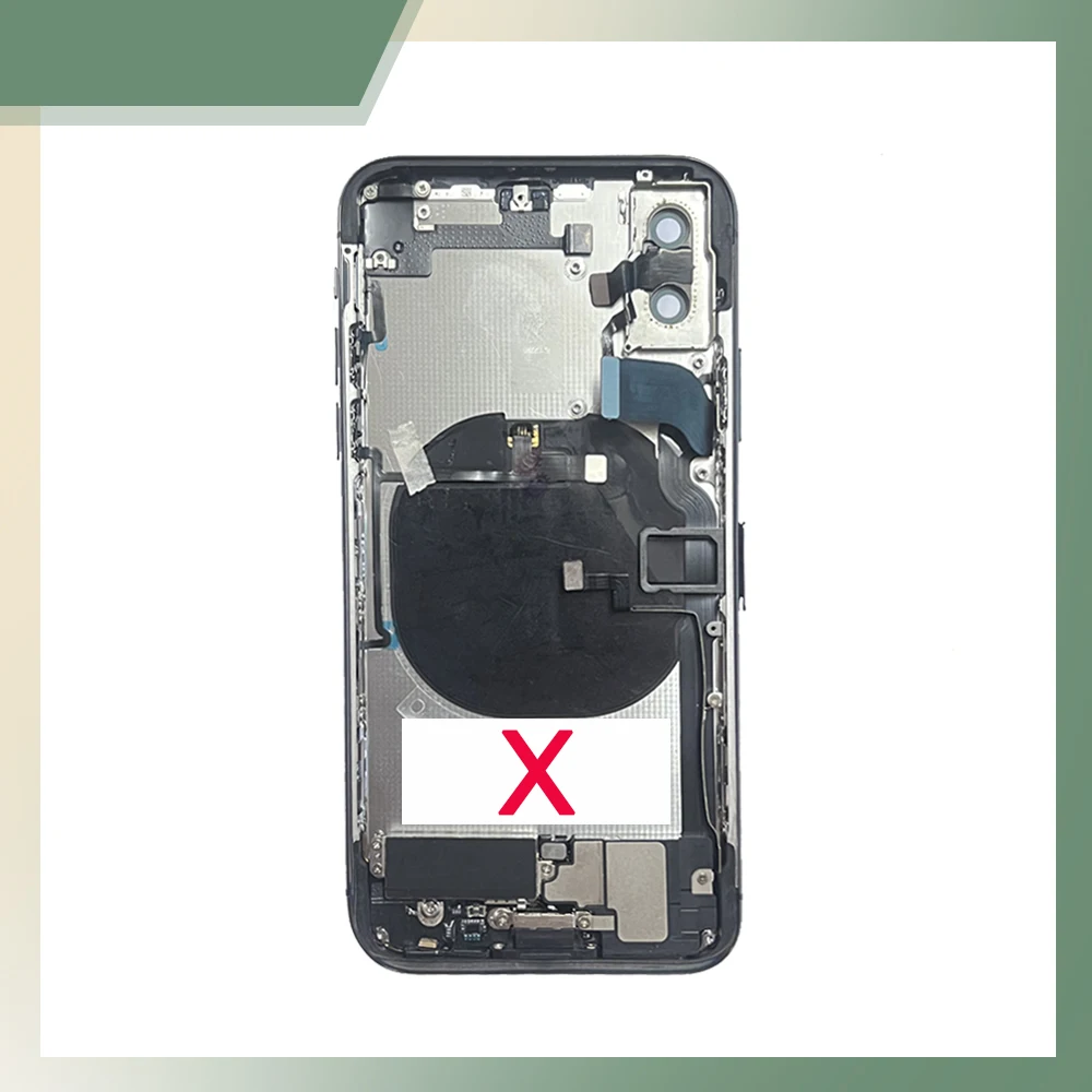 Новый полная сборка корпуса для iPhone XR X задняя крышка корпус батарея  средняя рамка корпуса Задняя Дверь Корпус с гибким кабелем ремонт |  AliExpress