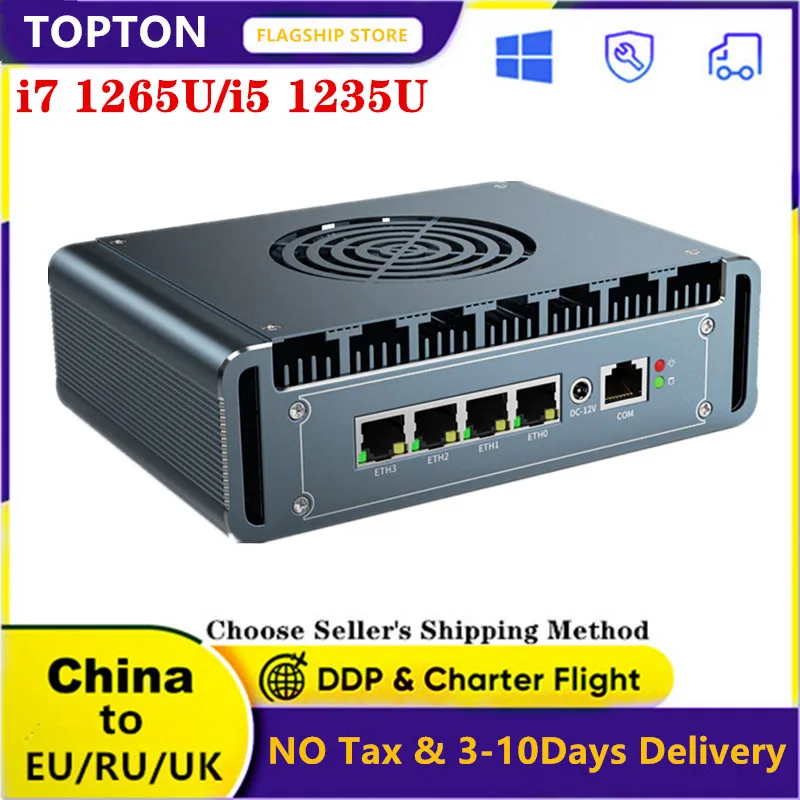 

12th Gen Alder Laker Soft Router 4x Intel i226 2.5G LAN Core i7 i5 i3 Pentium 8505 Proxmox VMs Server Computer Firewall Mini PC