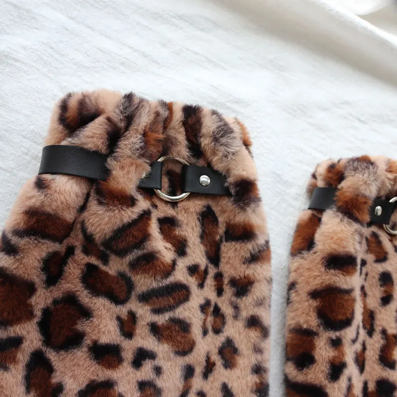 Leg Warmer Stockings Socks With Blet Rabbit Fur Boot Cover Winter Women Boot Covers Furry Fur Soft Leg Warmers Harajuku Style