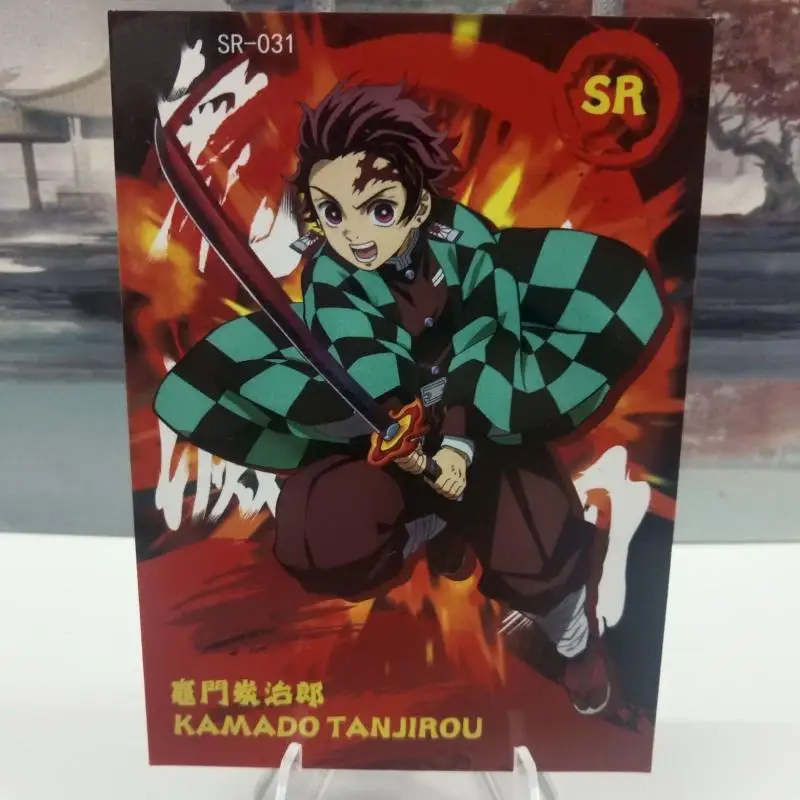 Jinka Demon Slayer SR Card Kamado Tanjirou Uzui Tengen Kanroji Mitsuri Tomioka Giyuu boy Коллекция игрушек Подарки на