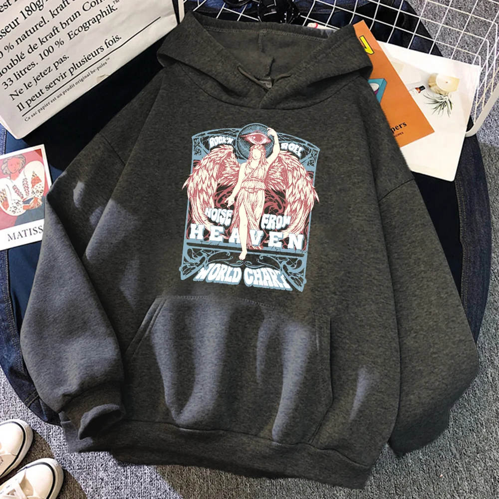 

Noise From Heaven Girl With Wings Swirl Eye Vintage Rock Hoody Men Sport Casual Hoodie Oversized Hooded Autumn Fleece Pullover