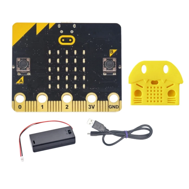 

Набор для начинающих BBC Microbit Go Micro:Bit BBC, программируемая обучающая макетная плата с защитным чехлом + батарейный блок