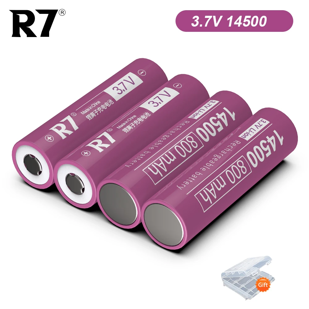 

14500 3.7V 800mAh AA Lithium Rechargeable 14500 Battery For Toy LED Flashlight Remote Control Mouse Shaver AA Li ion Batteria
