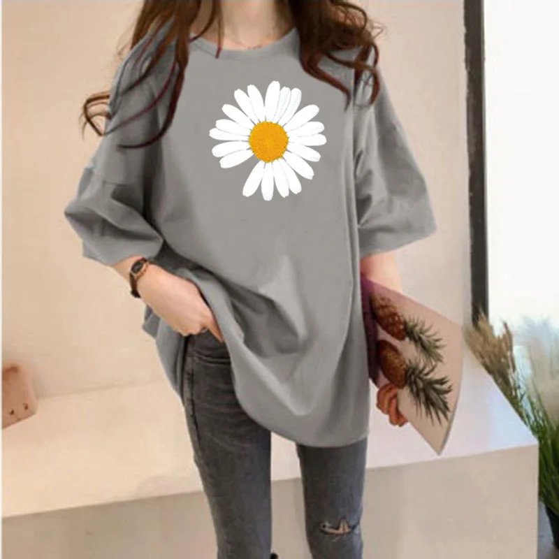 

Large T-shirt women's Medium Length Short Sleeve Top 2022 New Summer Loose And Lazy Student Half Sleeve Clothes
