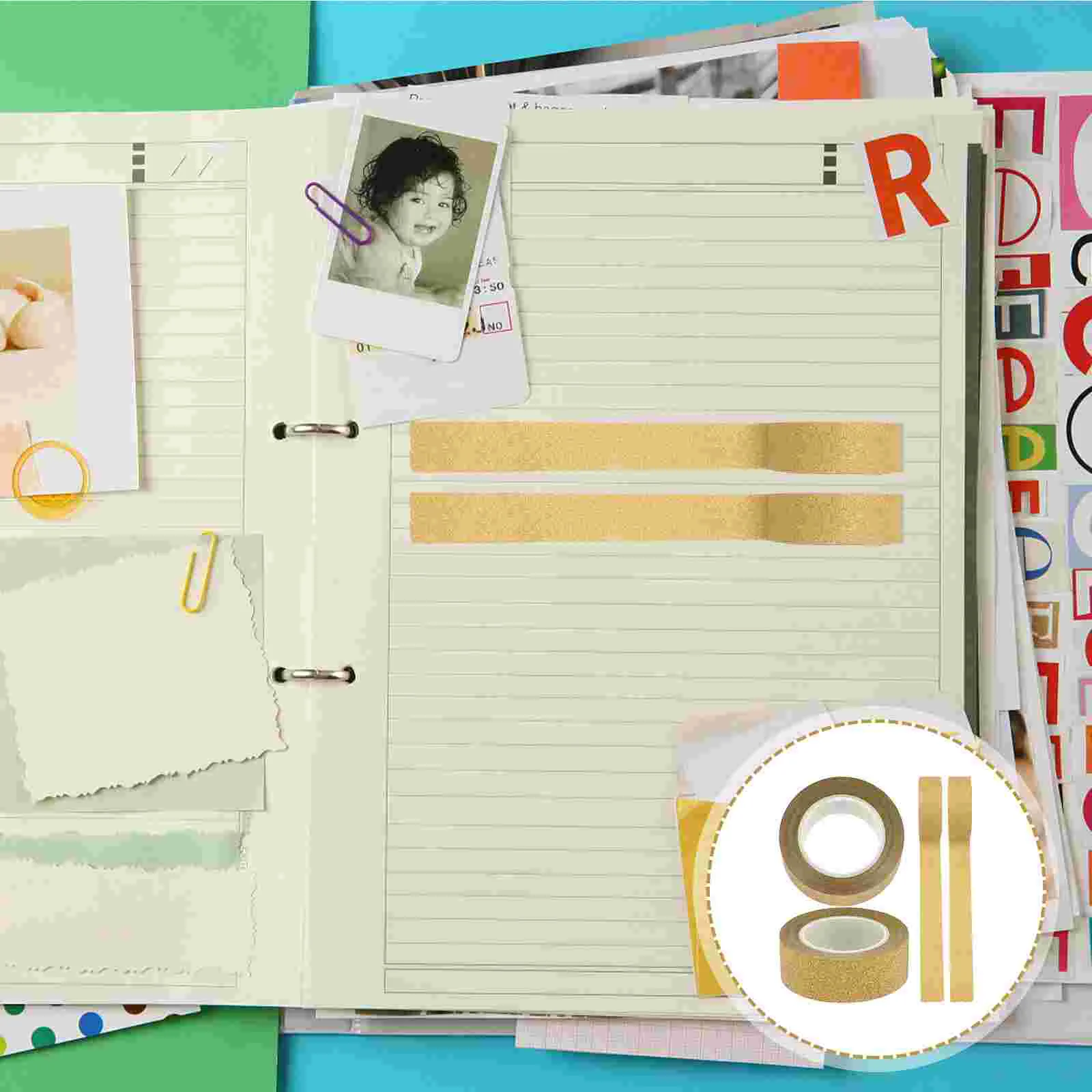 

4 Rolls Glitter Design Decorative Washi Tapes Hand Account Tapes Glitter Washi Tapes for DIY