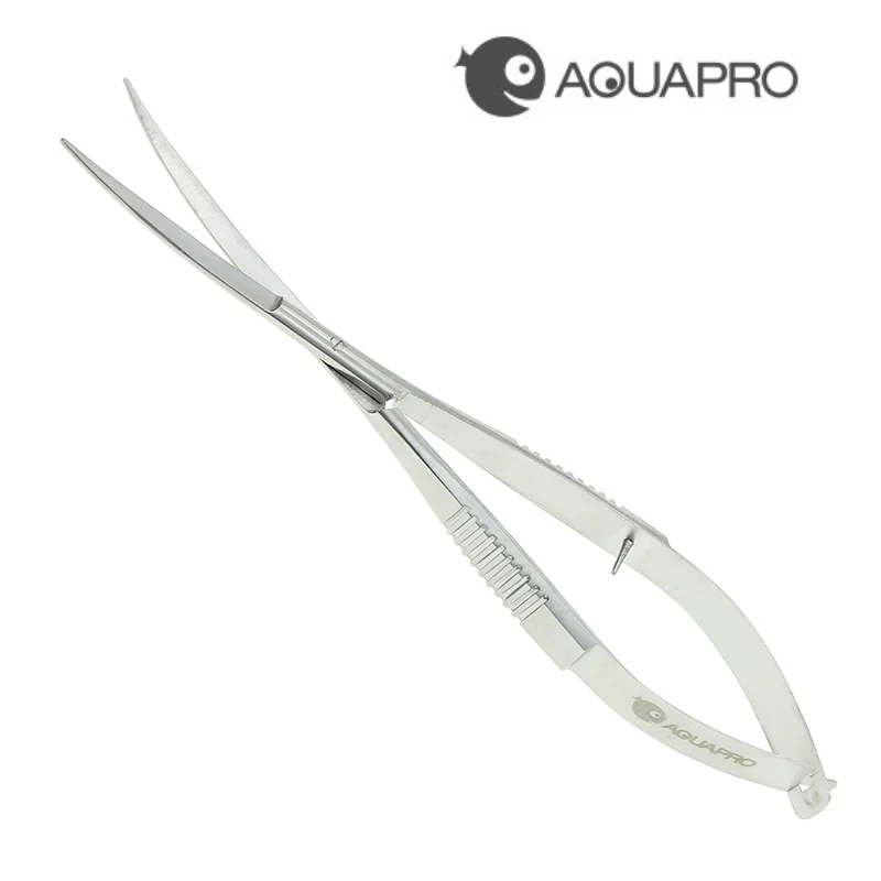 

Aquapro Stainless Steel Anti-slip Spring Scissors 16cm Fish Tank Plants Scissors Aquarium Water Grass Cleaning Tools acuario