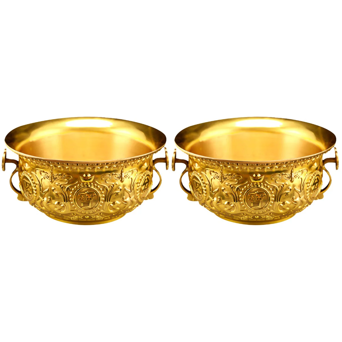 

Bowltreasure Basin Decoration Gold Ornament Money Decorative Offering Golden Desktop Decorations Cornucopia Table Lucky Chinese