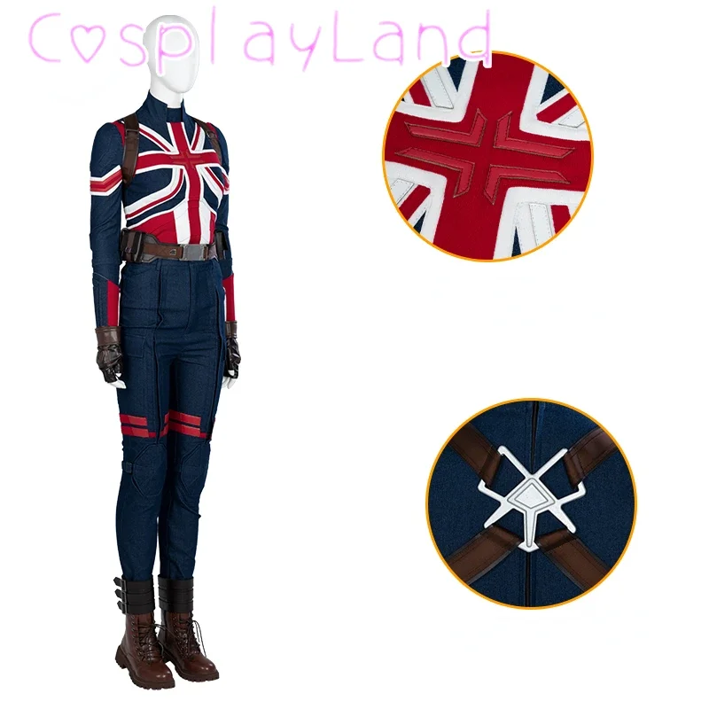 Пегги Картер Косплей Костюм капитана Хэллоуин Маскарад Женский наряд с