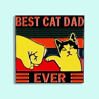 fist and claw fist bump brooch enamel fun cute pin accessory for the best cat dad badge cartoon%c2%a0jewelry gift