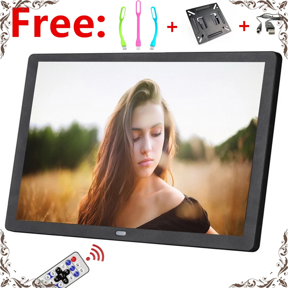 

New 15 inch Screen LED Backlight HD 1280*800 Digital Photo Frame Electronic Album Picture Music Movie Full Function Good Gift