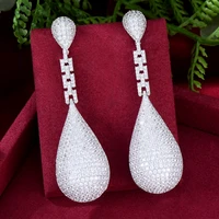 soramoore new luxury brand statement shiny long drop pendant earrings for women show party bridal wedding best ladies gift