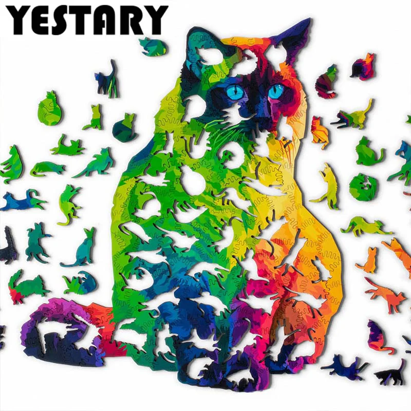 Деревянный 3D пазл для кошек игрушки невозможная деревянная головоломка