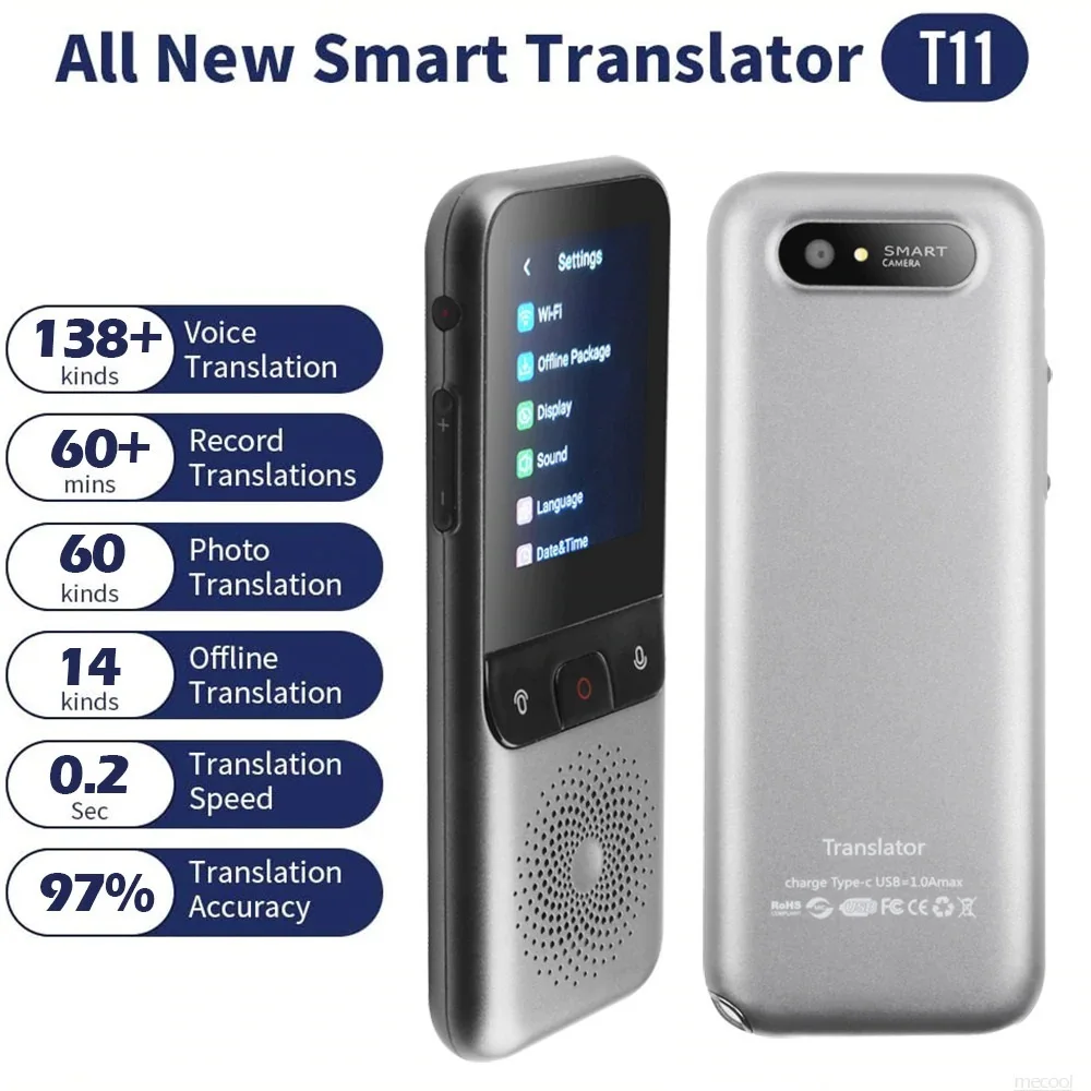 

138 языков T11 портативный умный переводчик голоса в режиме реального времени многоязычный речевой интерактивный автономный переводчик для бизнеса путешествий