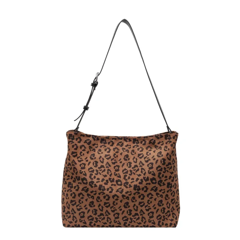 Холщовая большая сумка с леопардовым принтом женская повседневная