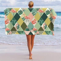flamingo print beach towel sand free quick dry large beach towels swimming fitness yoga bath towels for woman bath and sauna