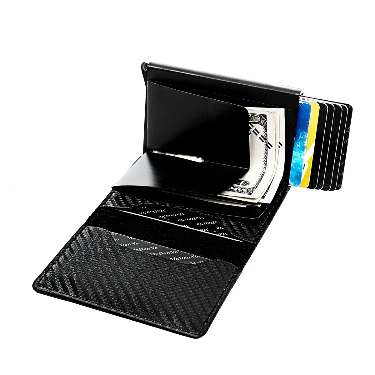 Multifunction PU Leather RFID ID Credit Bank Business Card Holder Box Coin Pocket Purse Bags Luxury Wallets For Men Women