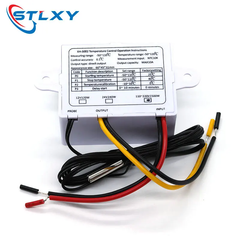 XH-W3002 220 В/12 В цифровой светодиодный регулятор температуры 10A термостат