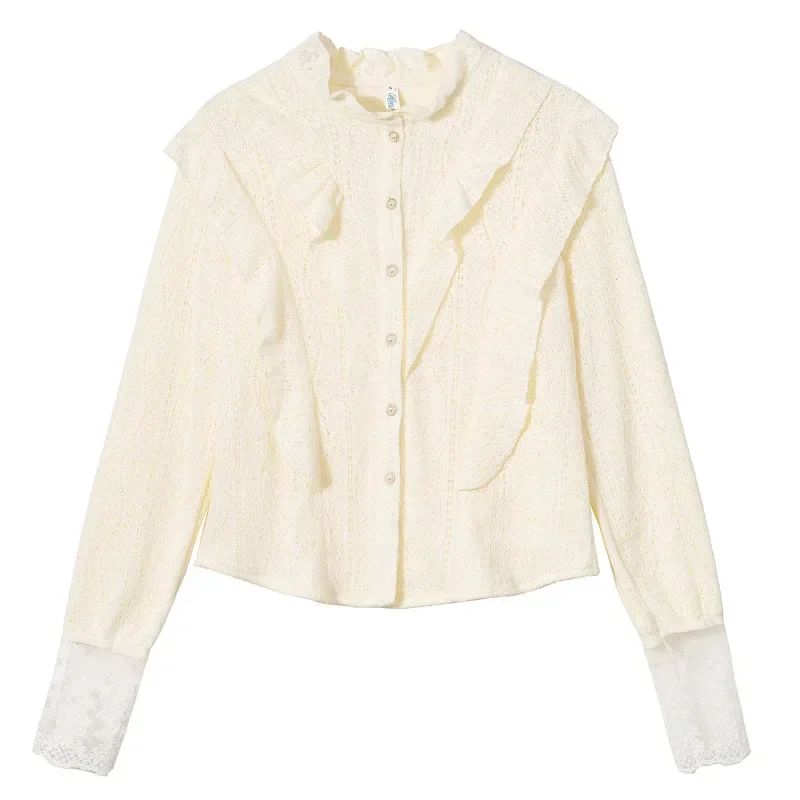 Зимняя модная женская рубашка с рюшами и длинными рукавами бархатная утепленная