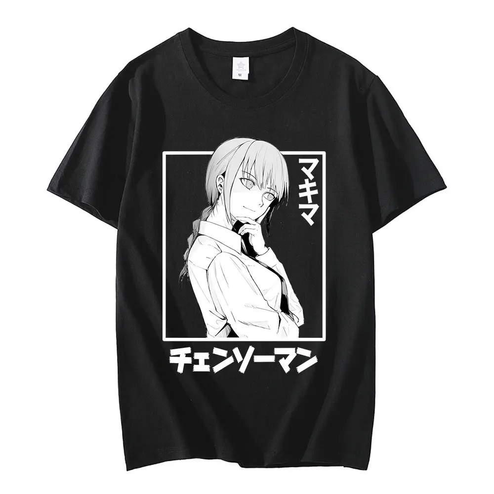 

Japanese Anime Chainsaw Man Makima T Shirt Men Manga Graphic Tees Tops Cartoon T-shirt Unisex Hip Hop Oversized T-shirts Male