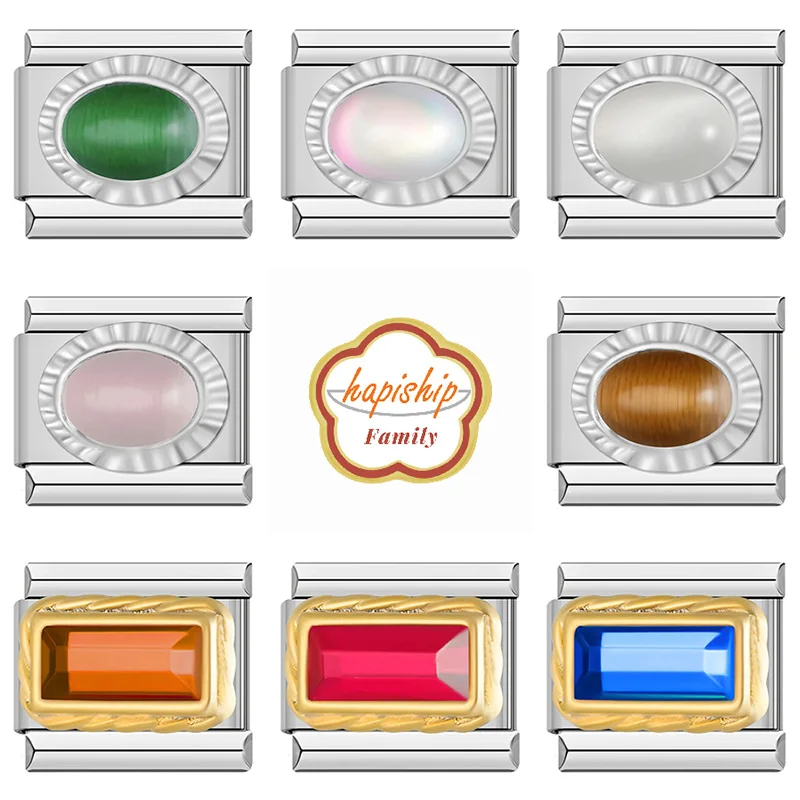 Семейство Hapiship 2024 модные эллиптические прямоугольные очаровательные звенья с