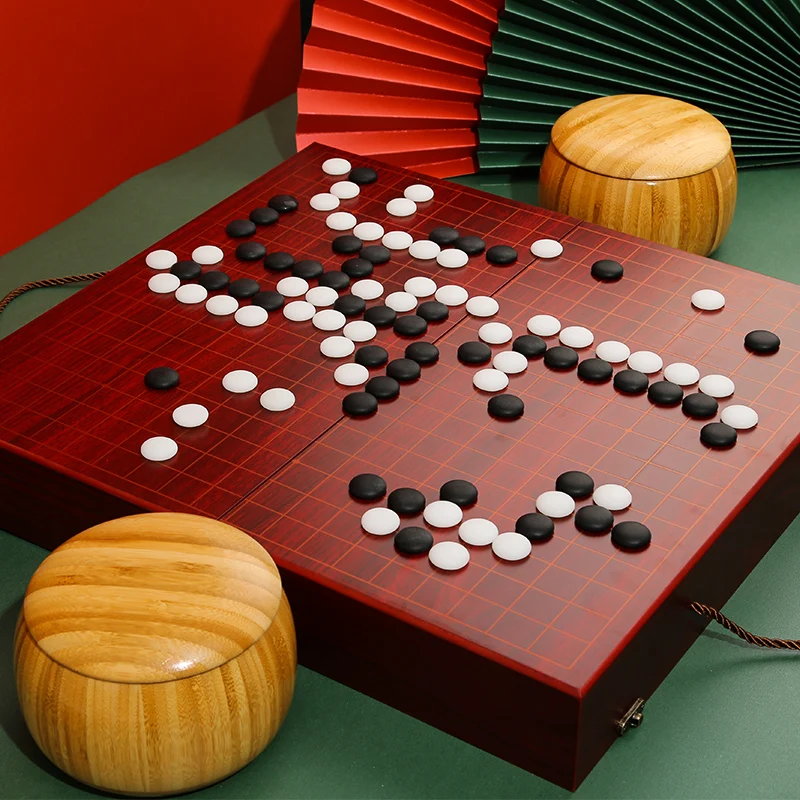 Wooden Go Set Large Luxury Chess Suit Wooden Board Adult Chess Go Game Creativity Family Games Children Gifts Board Games go games sudoku