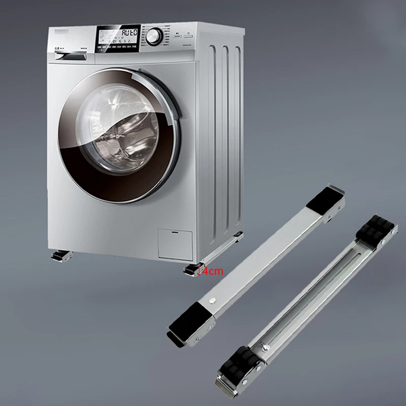 

2pcs Refrigerator Washing Machine Mobile Base Movable Heavy Duty Trolley Stand Fixed Adjustable Furniture Pulley Holder