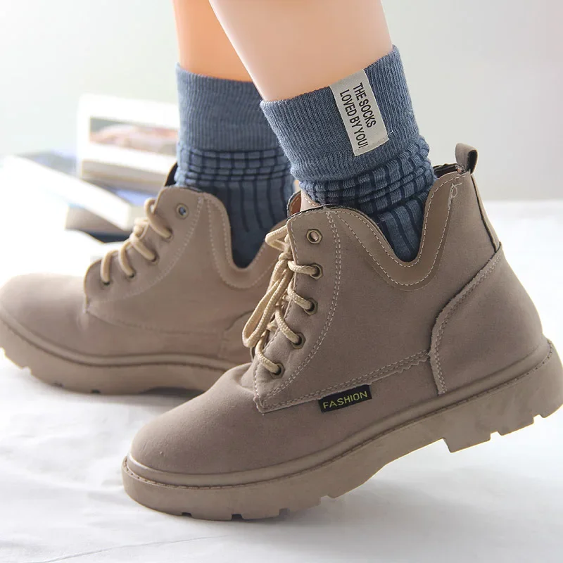 Хлопковые вязаные женские носки в Корейском стиле винтажная уличная одежда