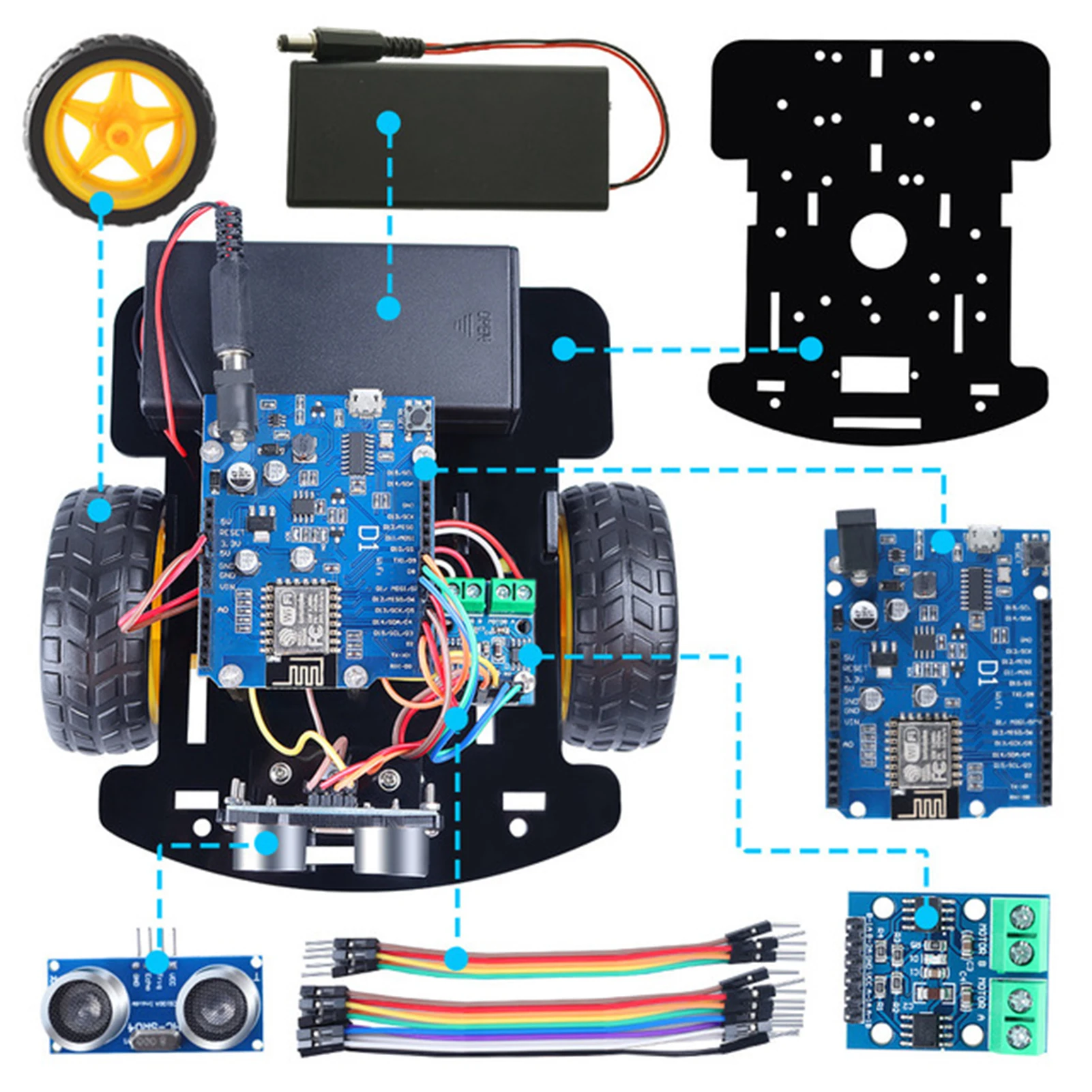 Smart Robot DIY Kit Intelligent Programmable with Arduino System Obstacle Avoidance Tracking STEM Wireless Vehicle | Канцтовары для