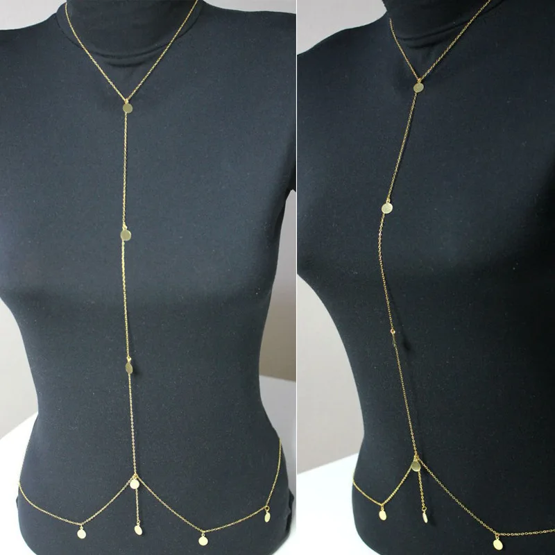 

Fashion Sexy Bikini Bra Body Chain Women Body Ball Multilayer Chain Jewelry Beach Jewelry Simple sequins Chain Belly Accessories