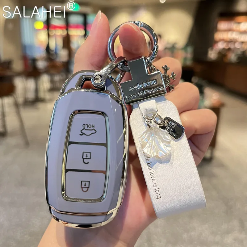 

TPU Car Remote Key Cover Case Shell Bag For Hyundai i30 ix25 Elantra KONA Solaris Azera Grandeur Ig TM Accent Santa Fe Palisade