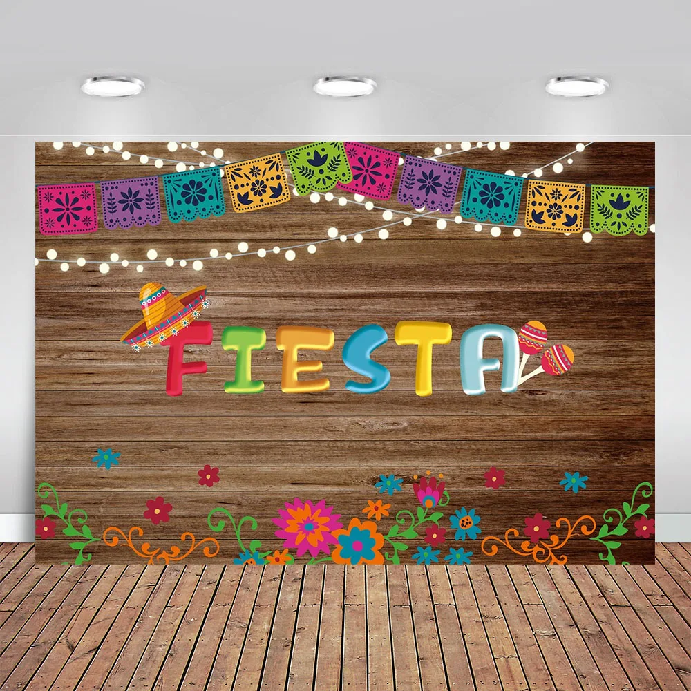 

Мексиканский праздник, день рождения, детский душ, фотография, деревянная Праздничная фотография, оригинальный Виниловый фон для фотостудии, баннер