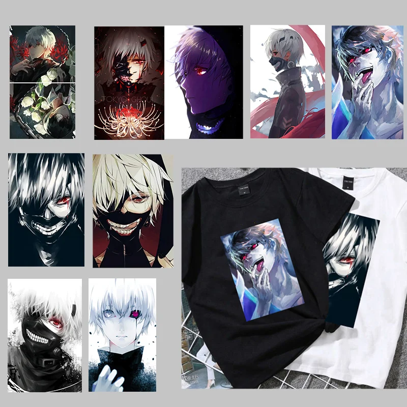 Мультяшные аниме Токийский Гуль канеки Кен теплопередающие наклейки боди арт