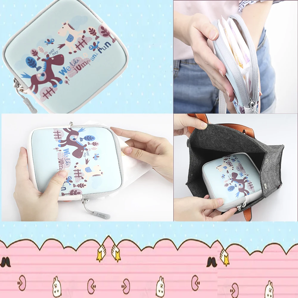 

BUBM Sanitary Napkin Storage Bag Women Tampon Bags Credit Card Holder Pouch Napkin Cosmetics Cotton Coin Purse Organizer