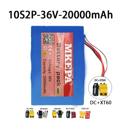 10S2P 36 В 20 Ач 18650 литиевый аккумулятор 800 Вт 20000 мАч 42 В автомобильный ультратонкий портативный аккумулятор с BMS