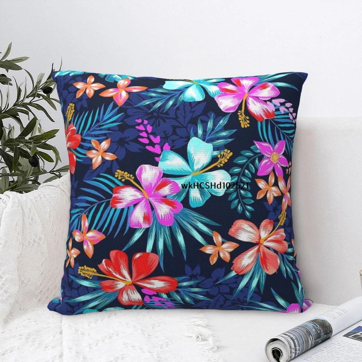 

Тропический цветочный красочный чехол для подушки, наволочка, квадратная декоративная подушка для дивана, домашний декор, двухсторонний принт
