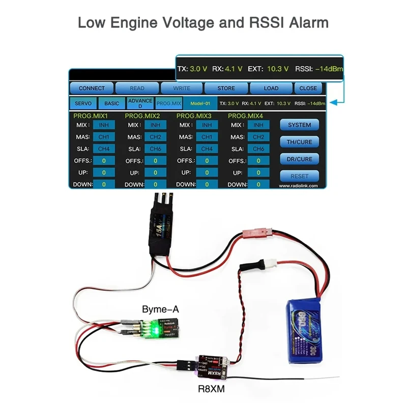 8 Channels Mini Receiver R8XM 2.4Ghz Integrated Telemetry Vehicle Voltage 4000 Meters Control & Distance