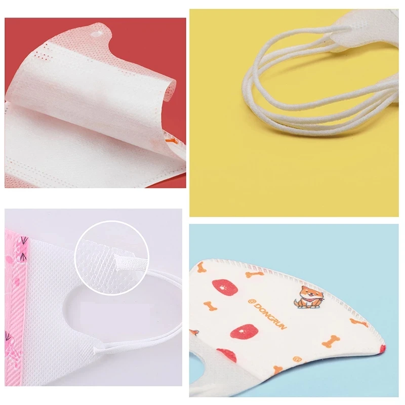 Детская одноразовая маска для лица "Младенец" 3D-респиратор с 3-мя слоями, пылезащитная с фильтром, с принтом динозавра "Дети".