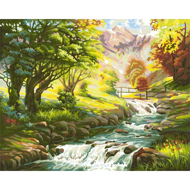 

GATYZTORY Abstract Diy Frame Painting By Numbers Handmade Kit Acrylic Paint Landscape On Canvas For Home Wall Art Decor Art