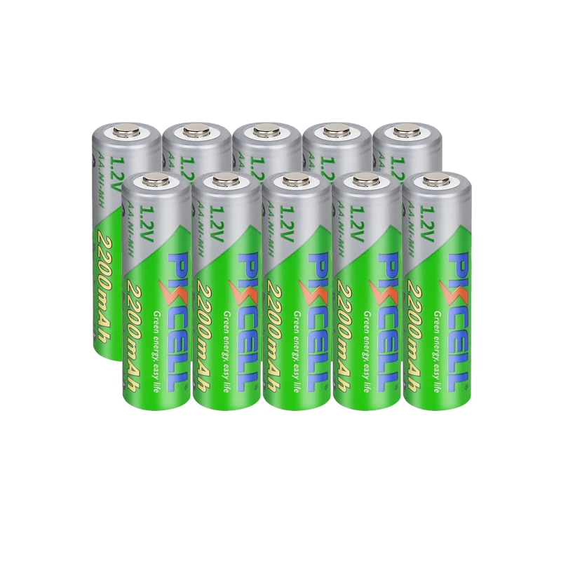

10 шт., аккумуляторные батарейки PKCELL AA, 2200 мАч, 1,2 в