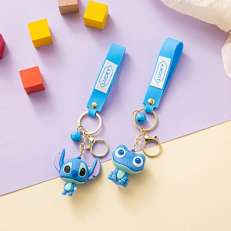

Cartoon Frozen Bruni Firesalamander Keychain Lovely Lucky Blue Stitch Keyring Creative Schoolbag Pendant Children's Holiday Gift