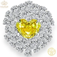 wuiha real 925 sterling silver heart 10ct fancy vivid yellow sapphire synthetic moissanite ring for women gift drop shipping