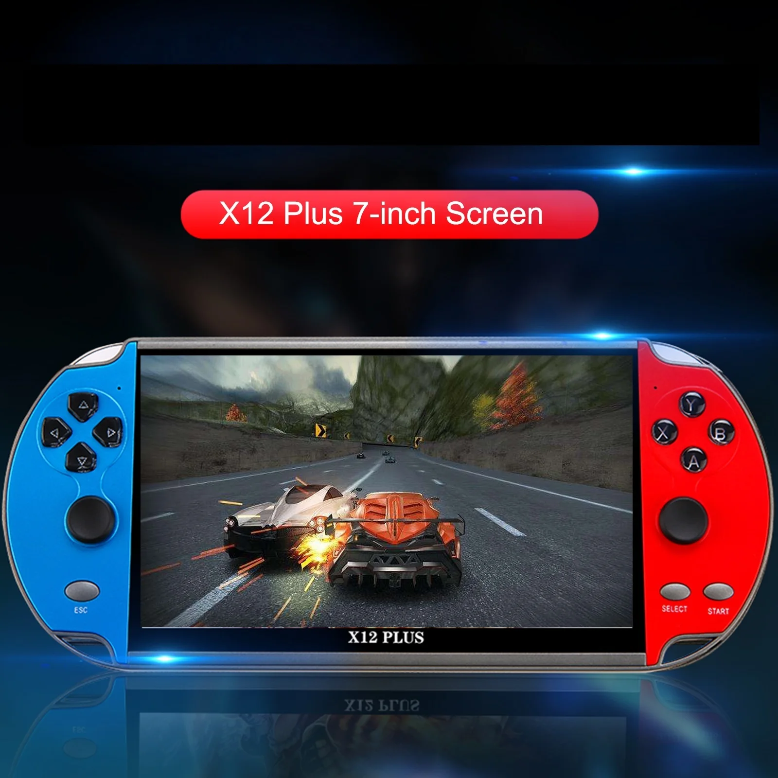 

X12 Plus 7" Video Game Console Built-in 1000 Games 16GB Handheld Double Joystick Game Controller Spupport AV Output TF Card