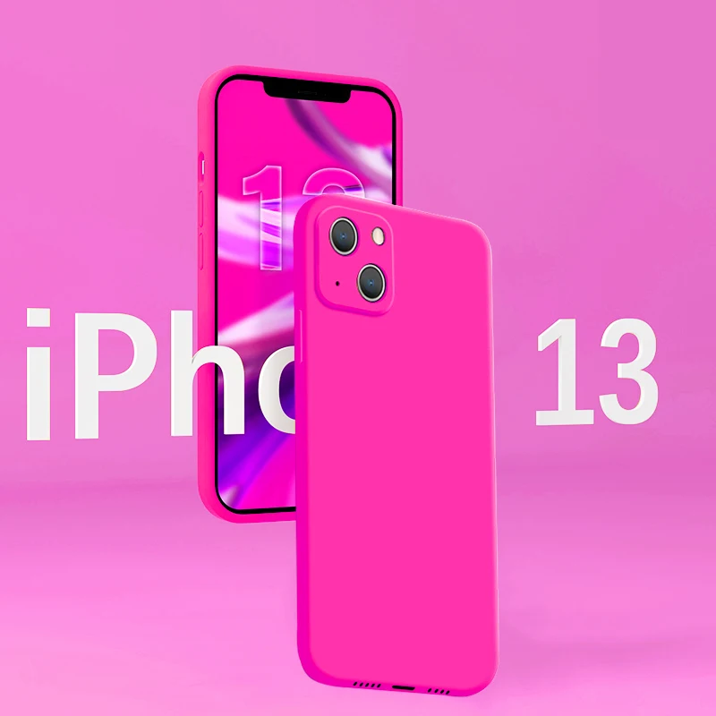 

Case For iPhone 13 Case Original Square Liquid Silicone Cover For iPhone 13 11 12 Pro Max Mini 8 7 Plus X Xr Xs Max 6 6S Cases