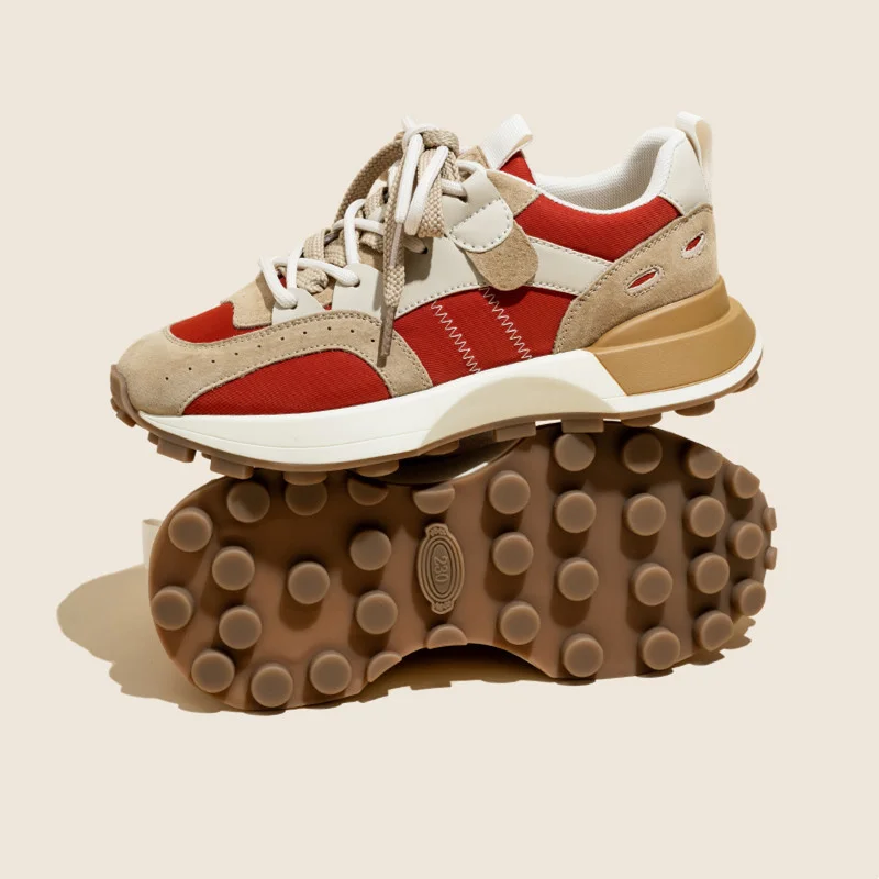 

Кроссовки на платформе для мужчин и женщин, Вулканизированная подошва, на шнуровке, спортивная обувь, дизайнерские, коричневые, 2023Men