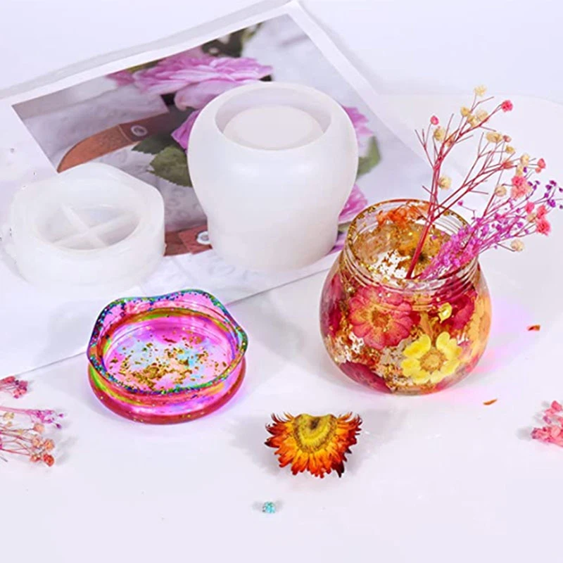 

Cylinder Flower Pot Clay Silicone Mold DIY Handmade UV Epoxy Resin Mold For Cup Table Storage Box Pen Holder Boxes Making Mould