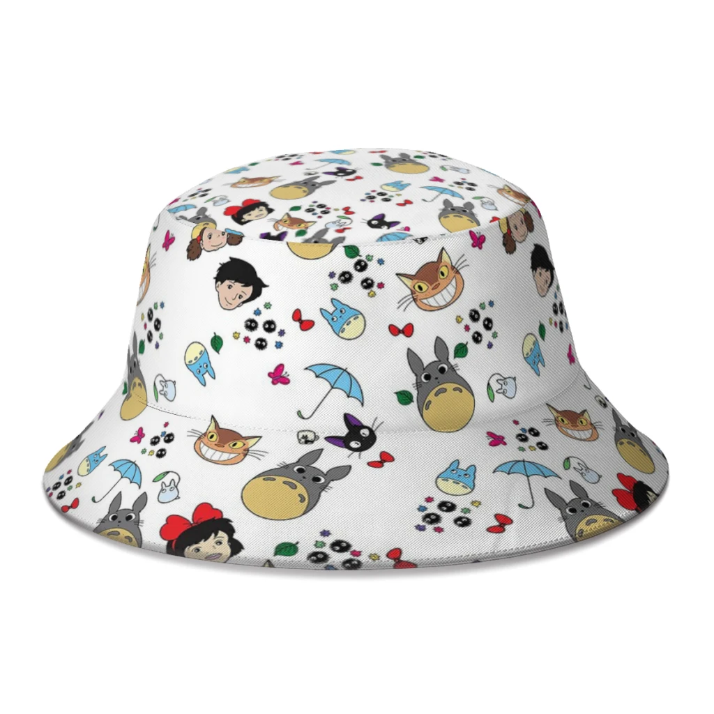 

2022 New Summer Ghibli Spirited Away Totoro Anime Bucket Hat for Women Men Outdoor Foldable Bob Fisherman Hat Girls Boys Panama