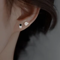 astronauta planet stud earrings small earrings for women silver color personality asymmetric ear pierced jewelry prevent allergy