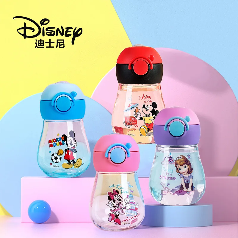 Disney baby girls Minnie Sophia   Cartoon cups With straw kids Mickey Mouse Sport Bottles girls Princess Sophia Juice cup